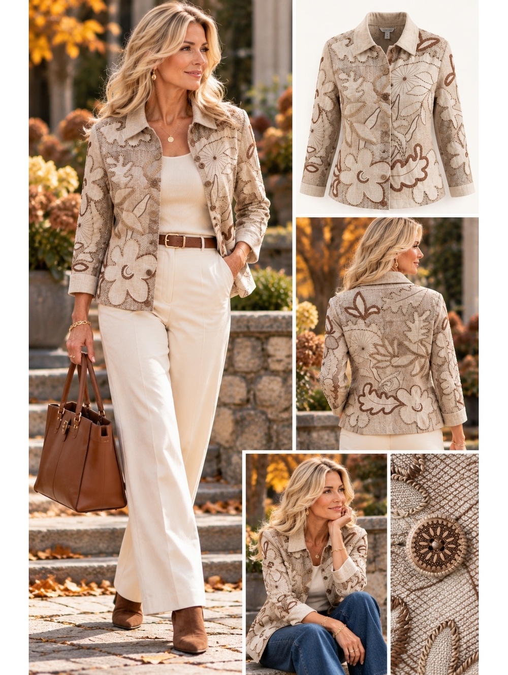 Vtg 1990s Laura Ashley Embroidered Cotton Silk Jacket | Botanical Cottage Style